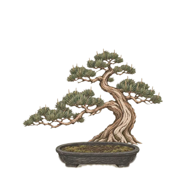A fully grown kuromatsu, a Japanese black pine bonsai.